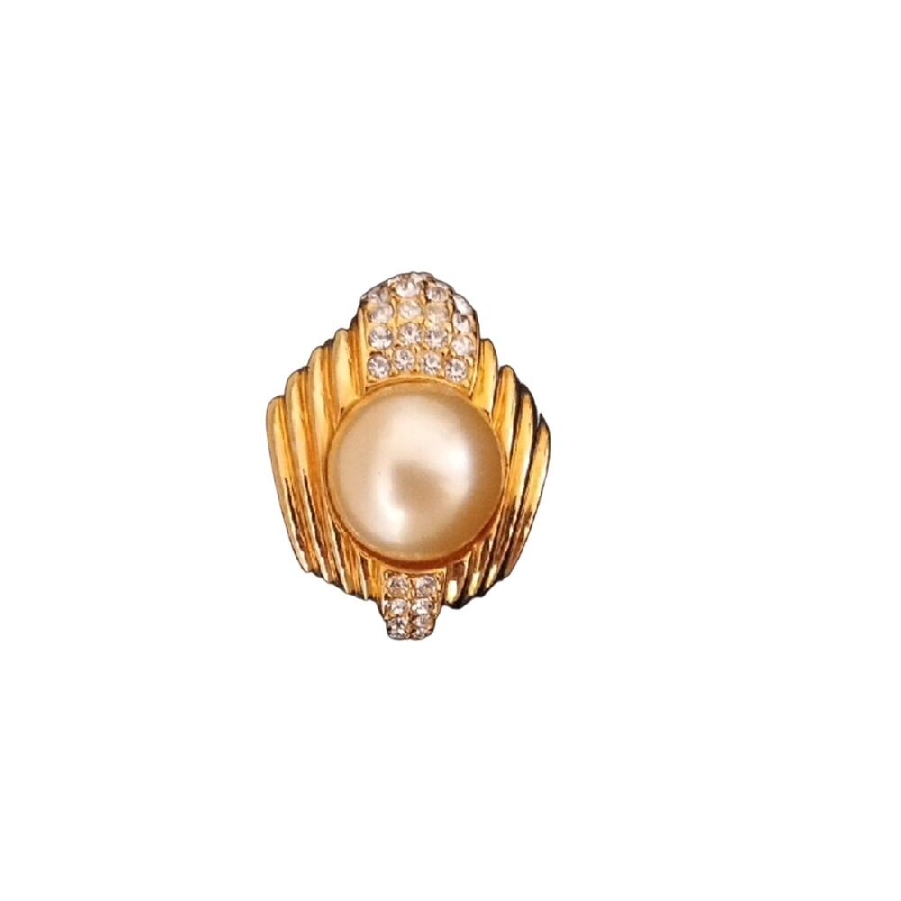 Elegant CINER Vintage Gold-Tone and FAUX Pearl Necklace Enhancer